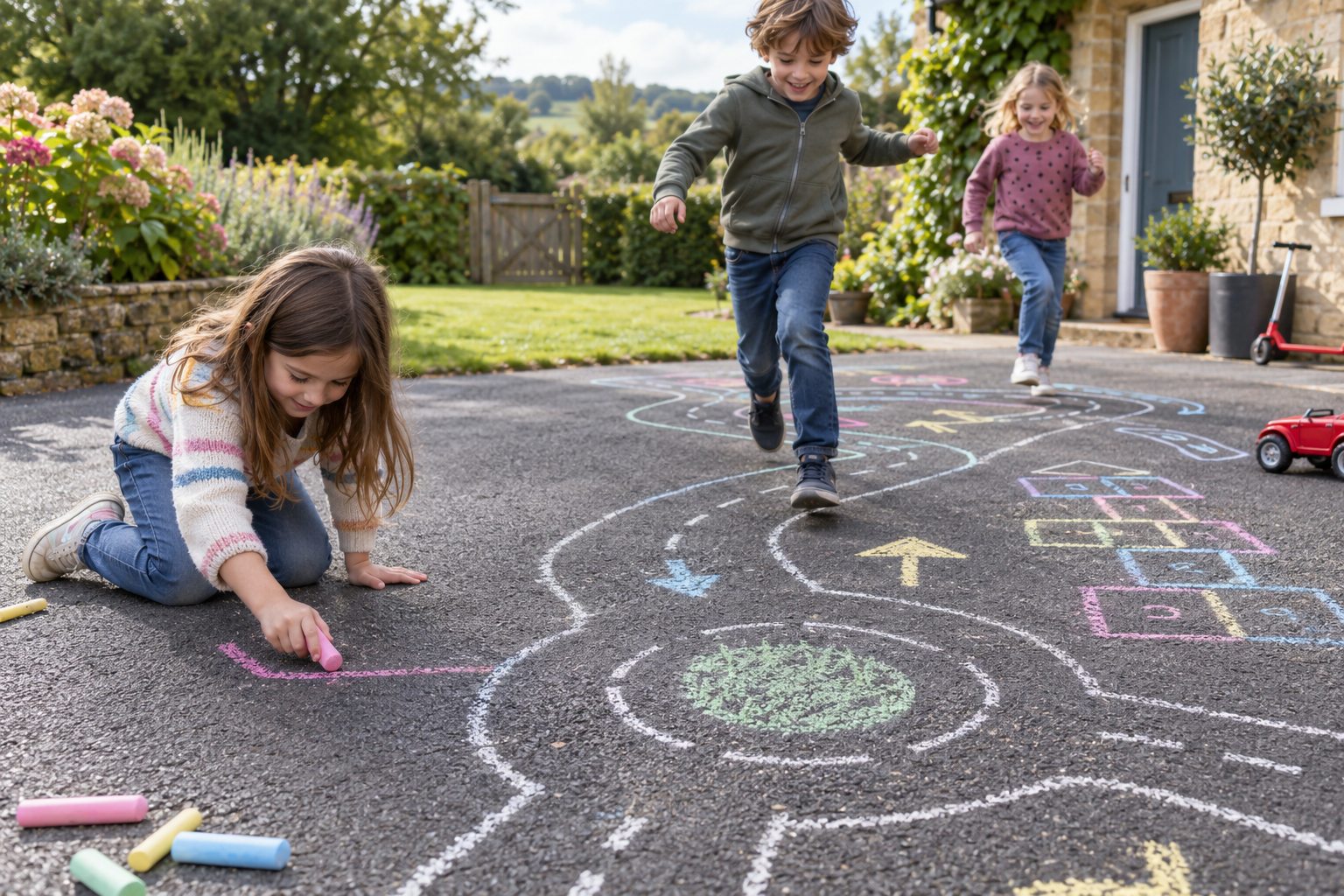 How Chalk Can Transform a Driveway into a Play Space - outdoor play advice from ChildWood Play