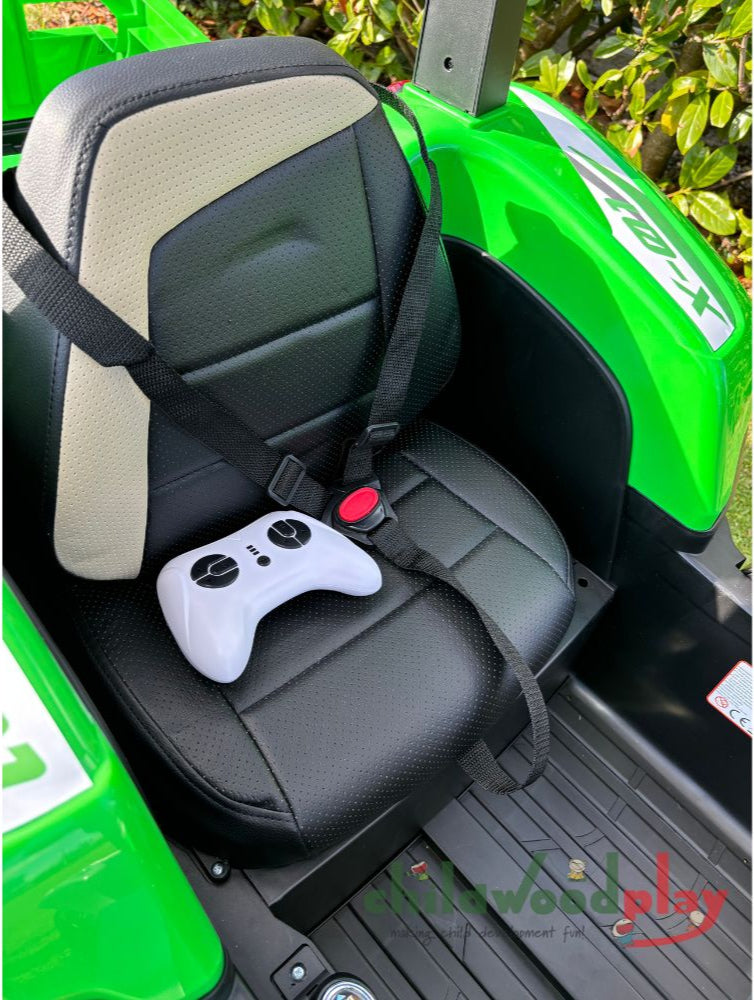 AgriRider Pro™ 24V Electric Ride-On Tractor & Trailer Green