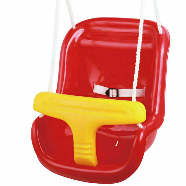Deluxe Baby Swing Seat with High Back, T-Bar & Safety Belt Red