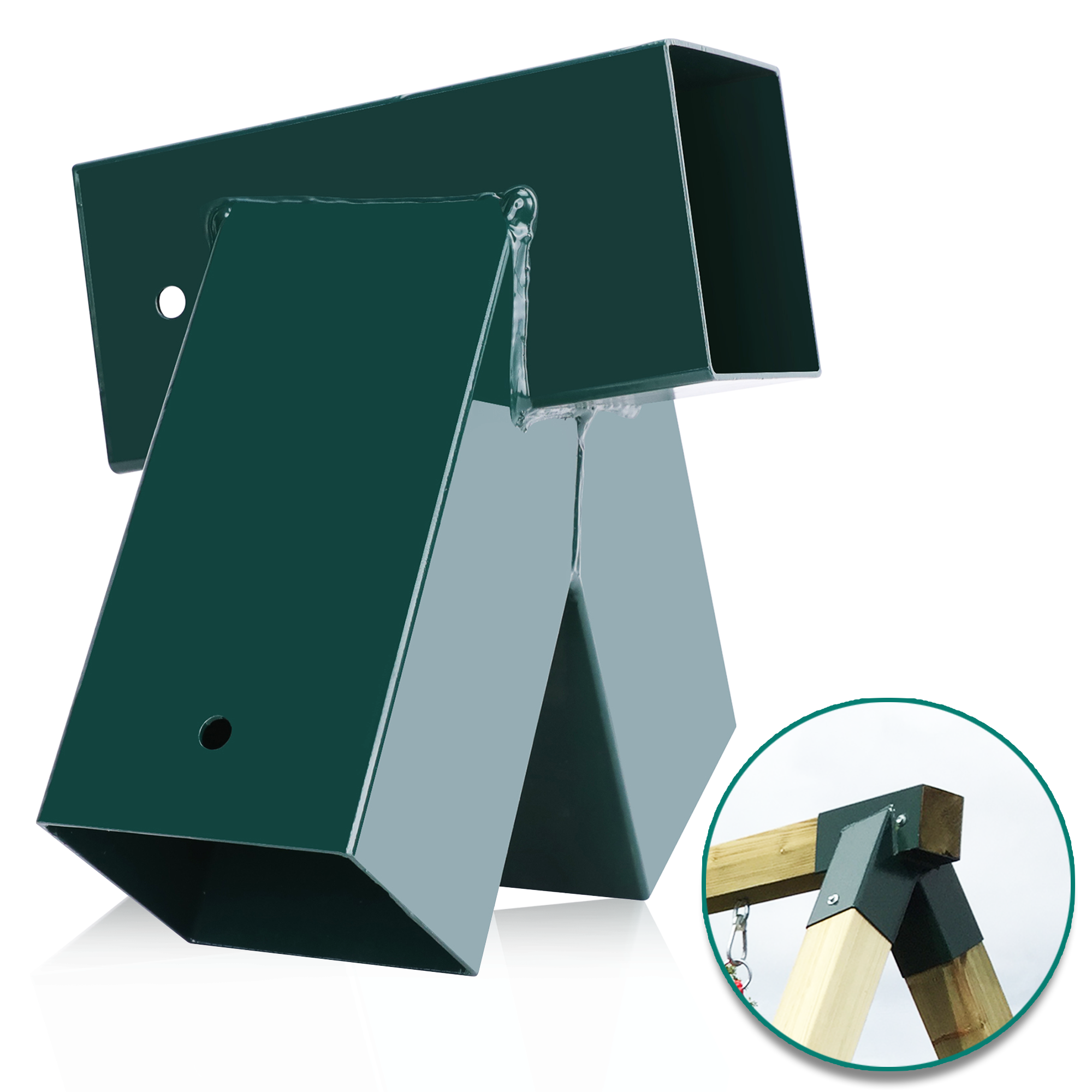 Pair of Heavy Duty Swing Corner Brackets | 100° Angle for 90mm x 90mm Posts – DI image 1