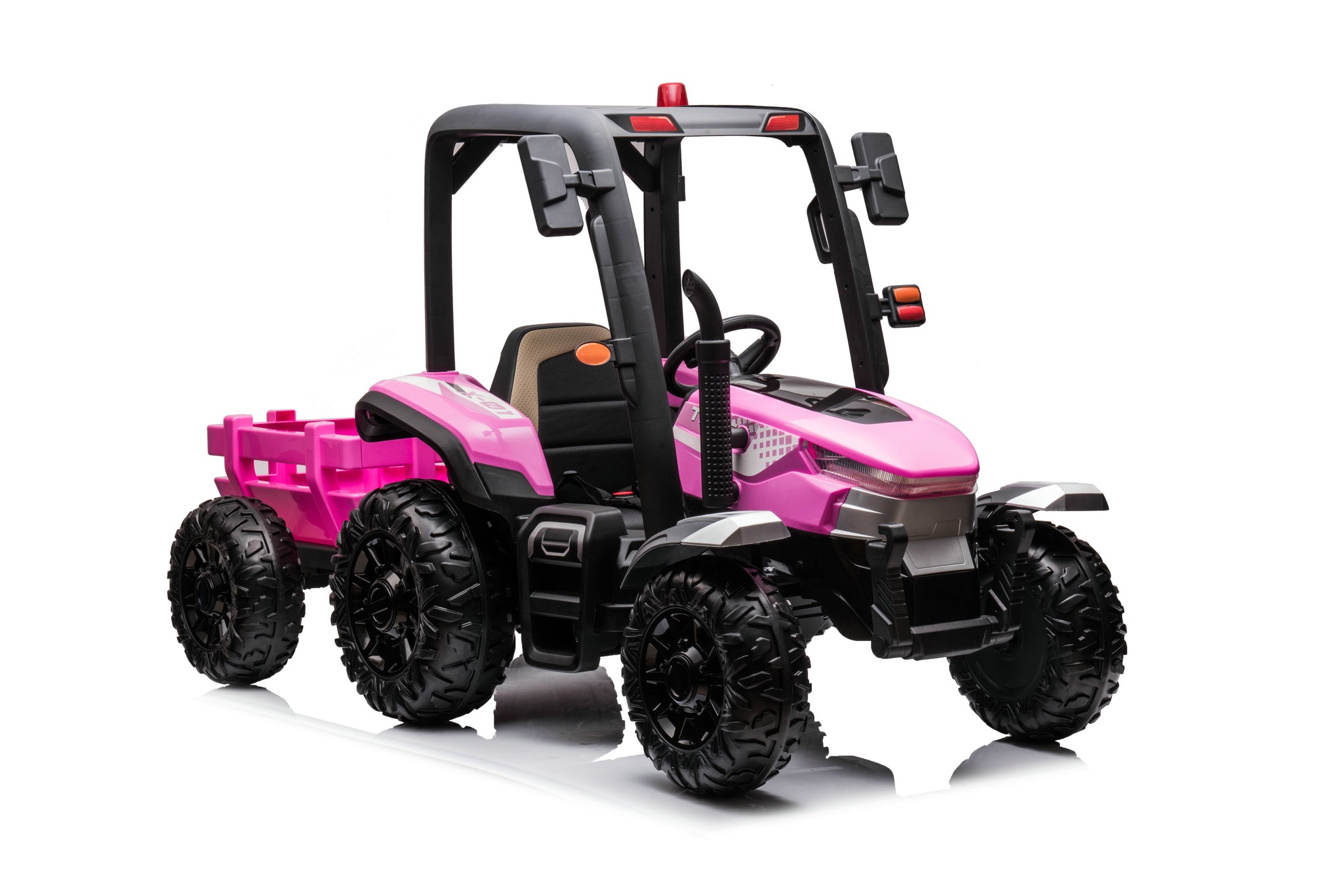 AgriRider Pro 24V Electric Ride-On Tractor & Trailer Pink
