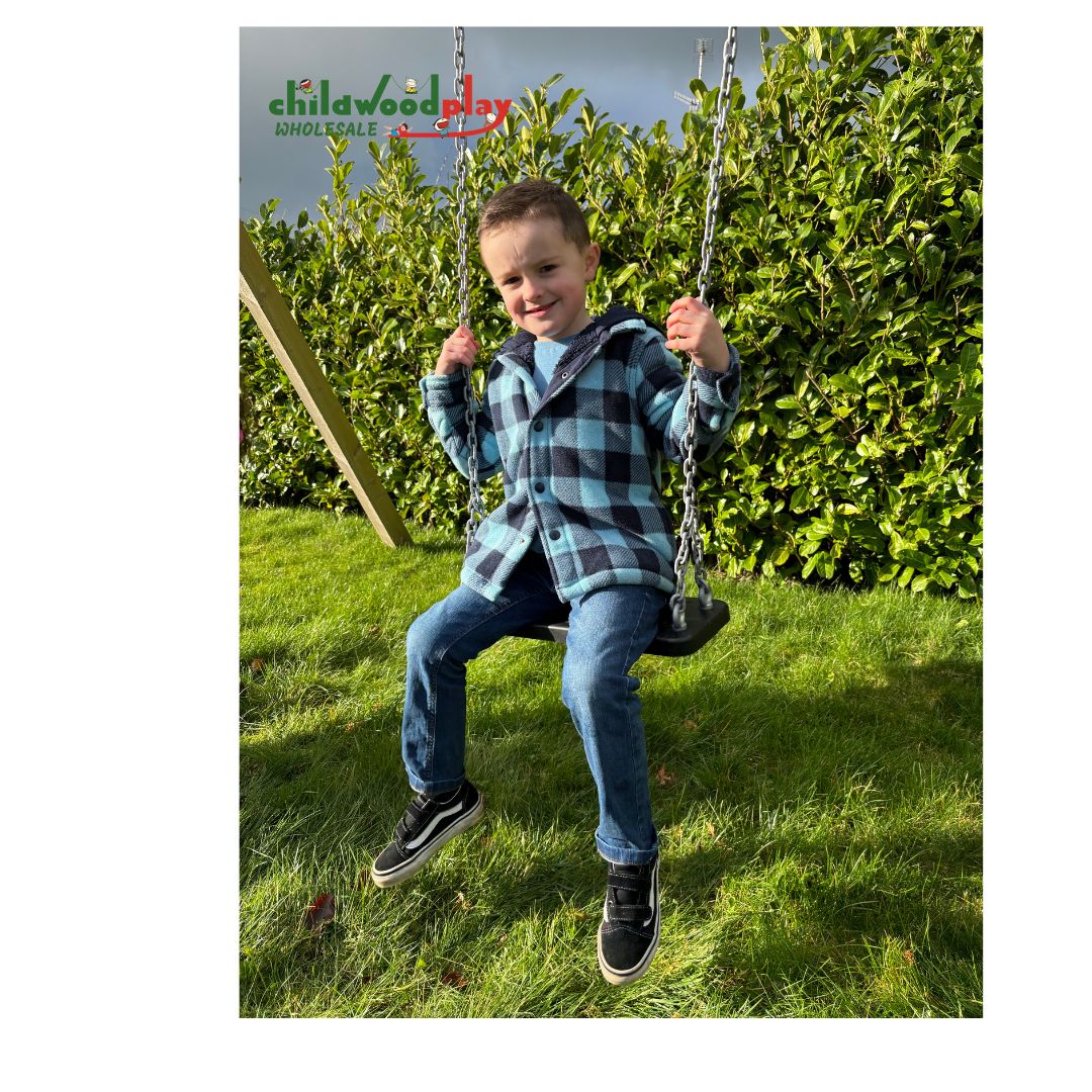 Playground Swing Bundle - Rubber Baby Seat & Rubber Flat Seat with Chains