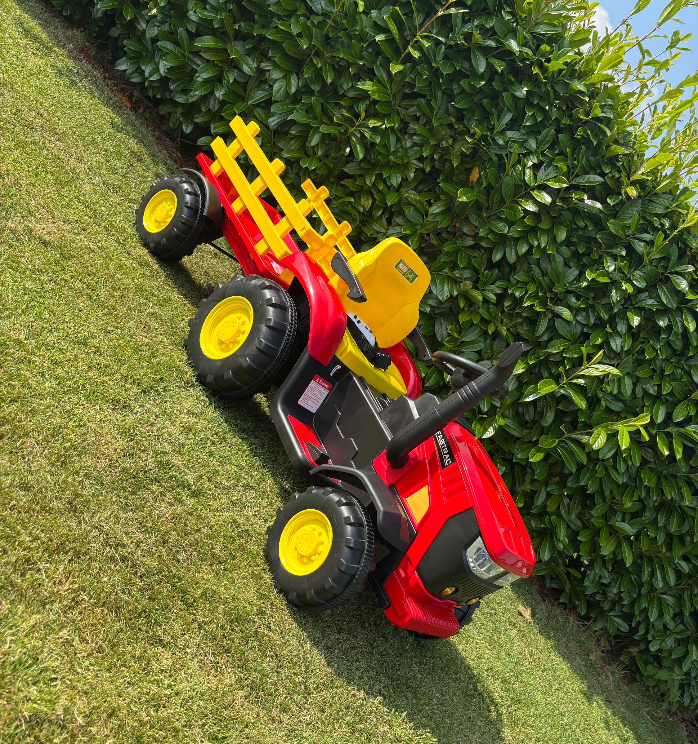 AgriRider 12V Electric Ride On Tractor & Trailer Red