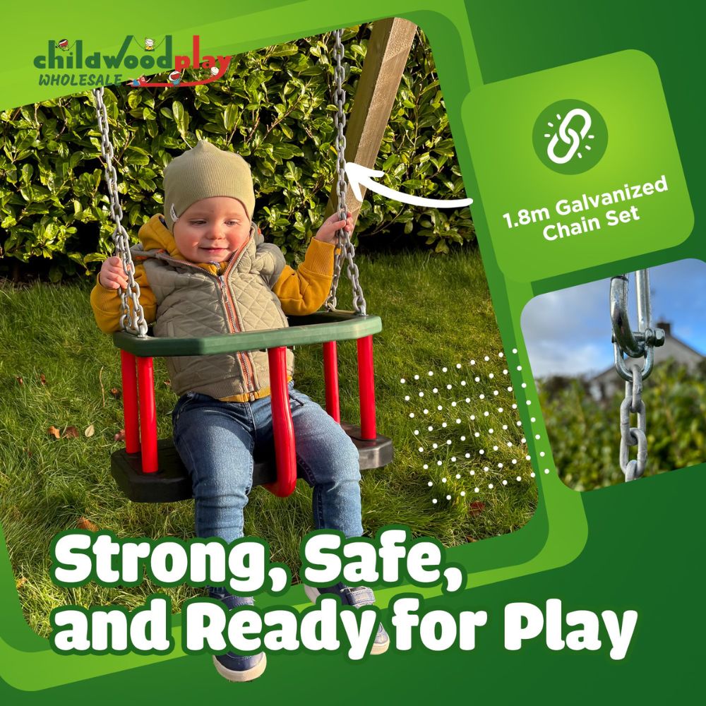 Commercial Baby Swing Seat with Chains – Heavy Duty Toddler Cradle Bucket Seat