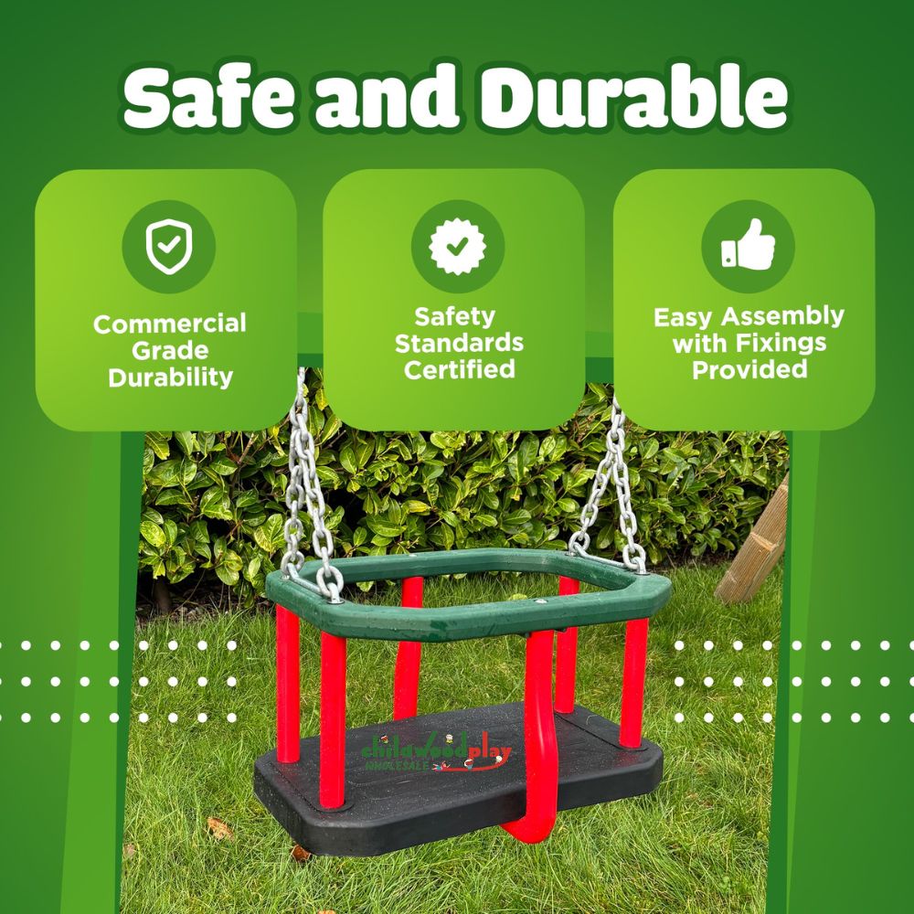 Commercial Baby Swing Seat with Chains – Heavy Duty Toddler Cradle Bucket Seat