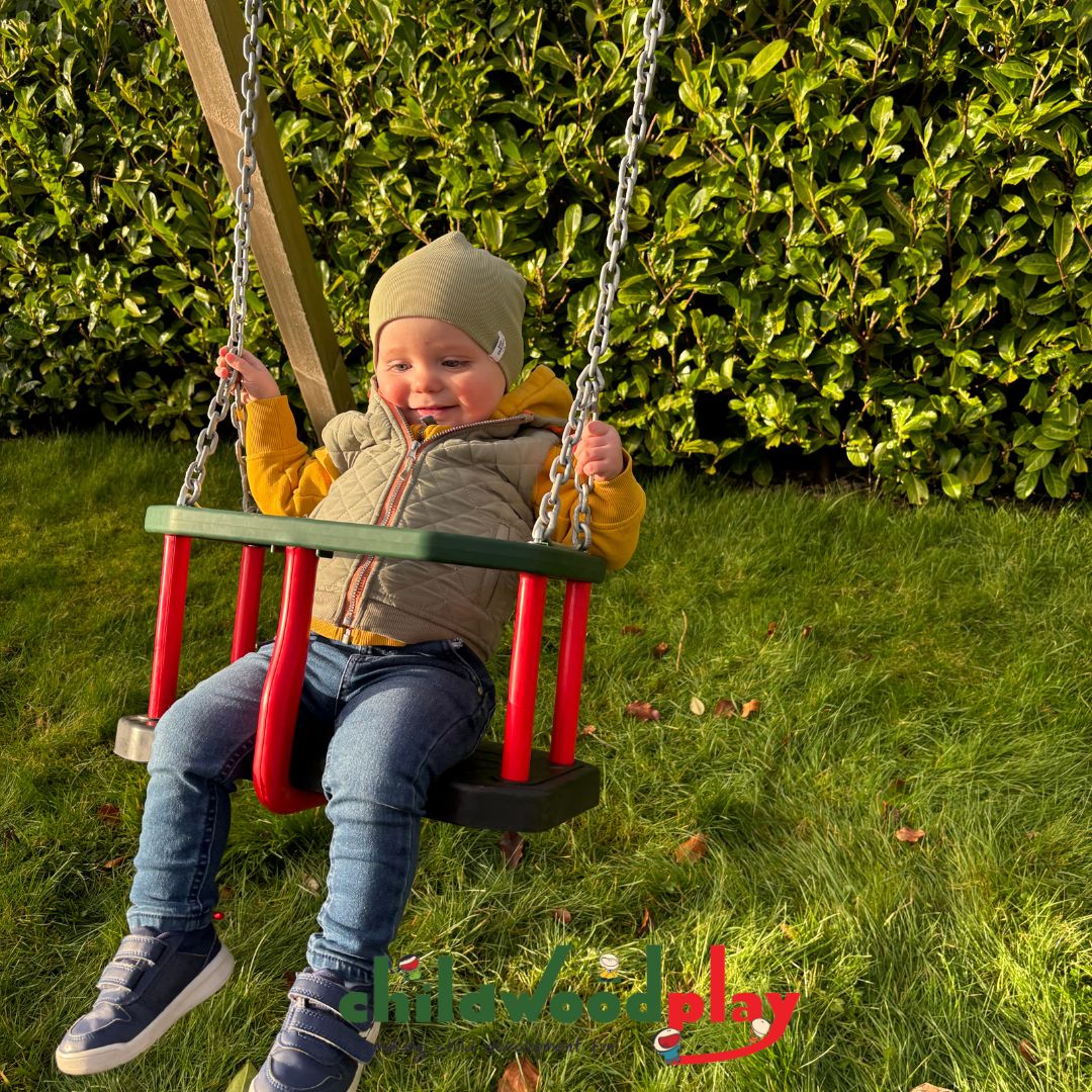 Playground Swing Bundle - Rubber Baby Seat & Rubber Flat Seat with Chains