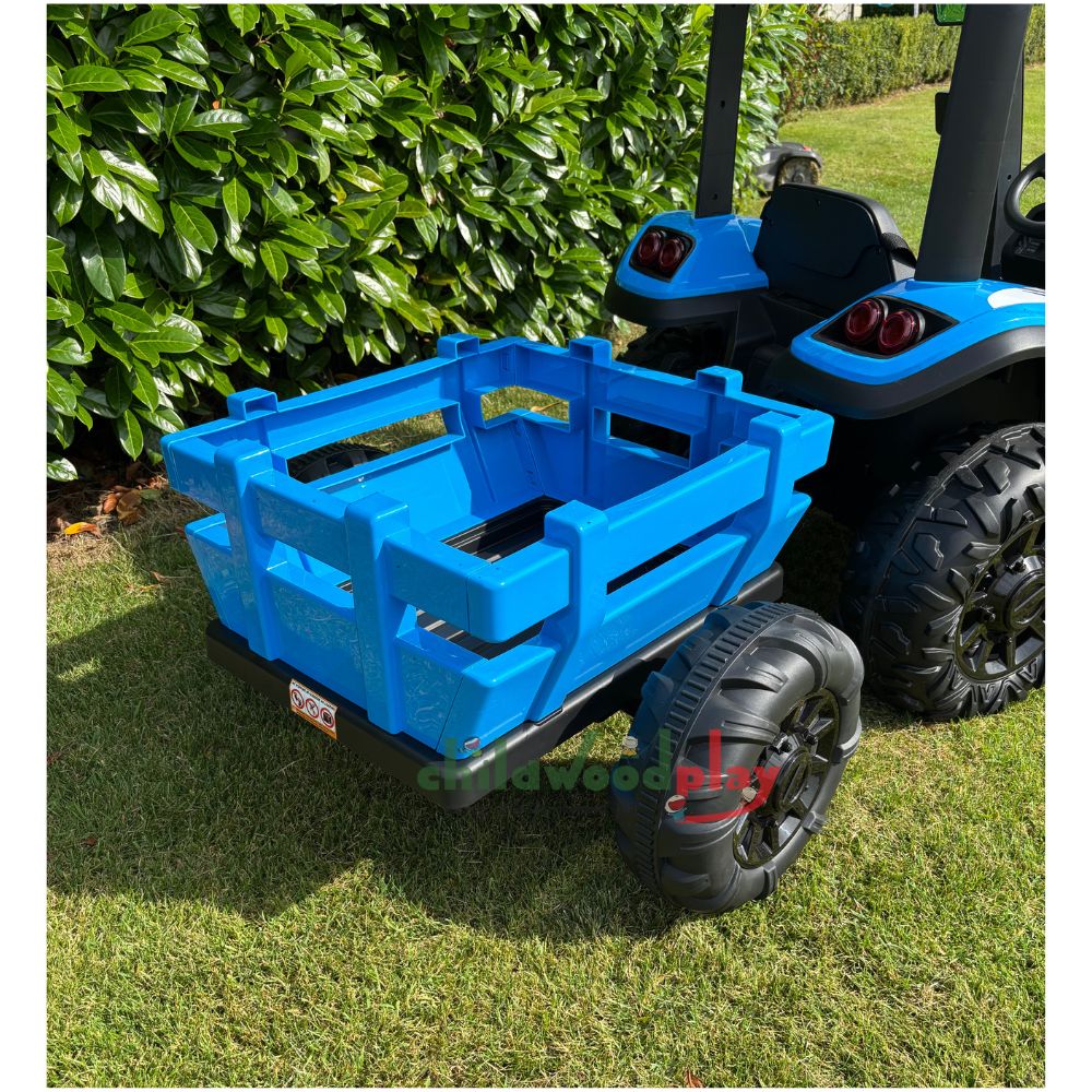 AgriRider Pro™ 24V Electric Ride-On Tractor & Trailer Blue