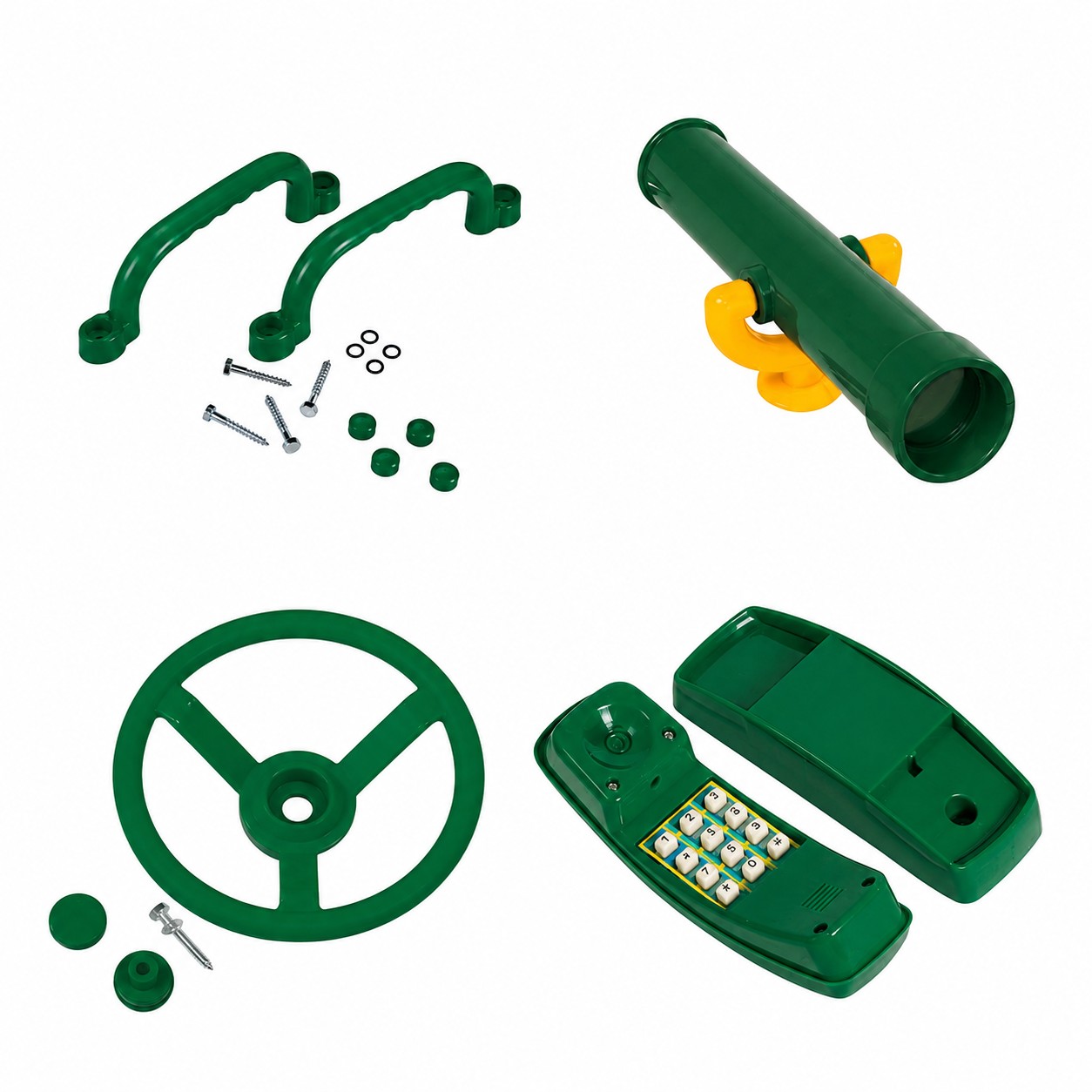 Climbing Frame Play Bundle – Telescope, Steering Wheel, Telephone & Handles - Climbing Frame Accessories from ChildWood Play
