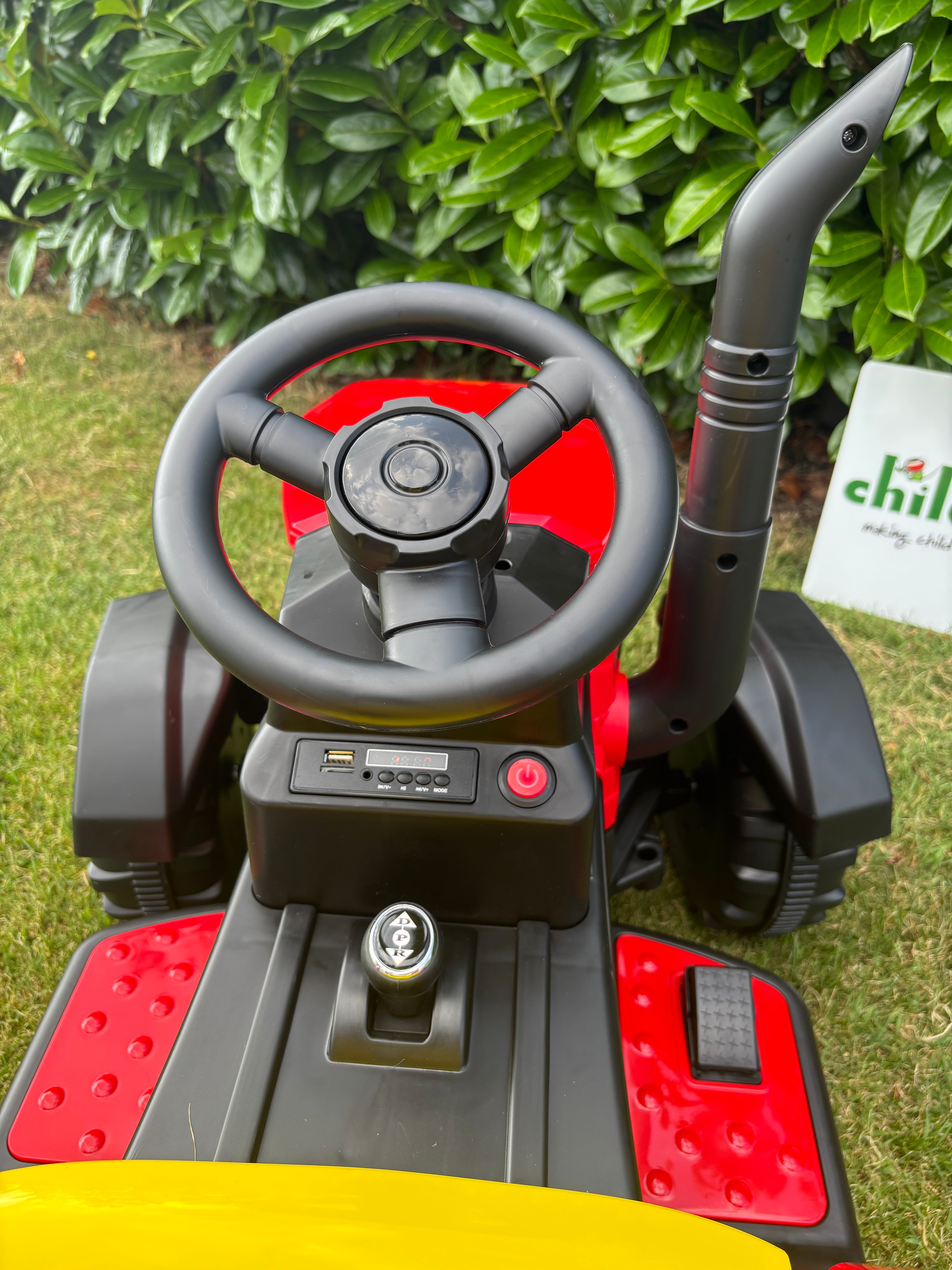 AgriRider 12V Electric Ride On Tractor & Trailer Red