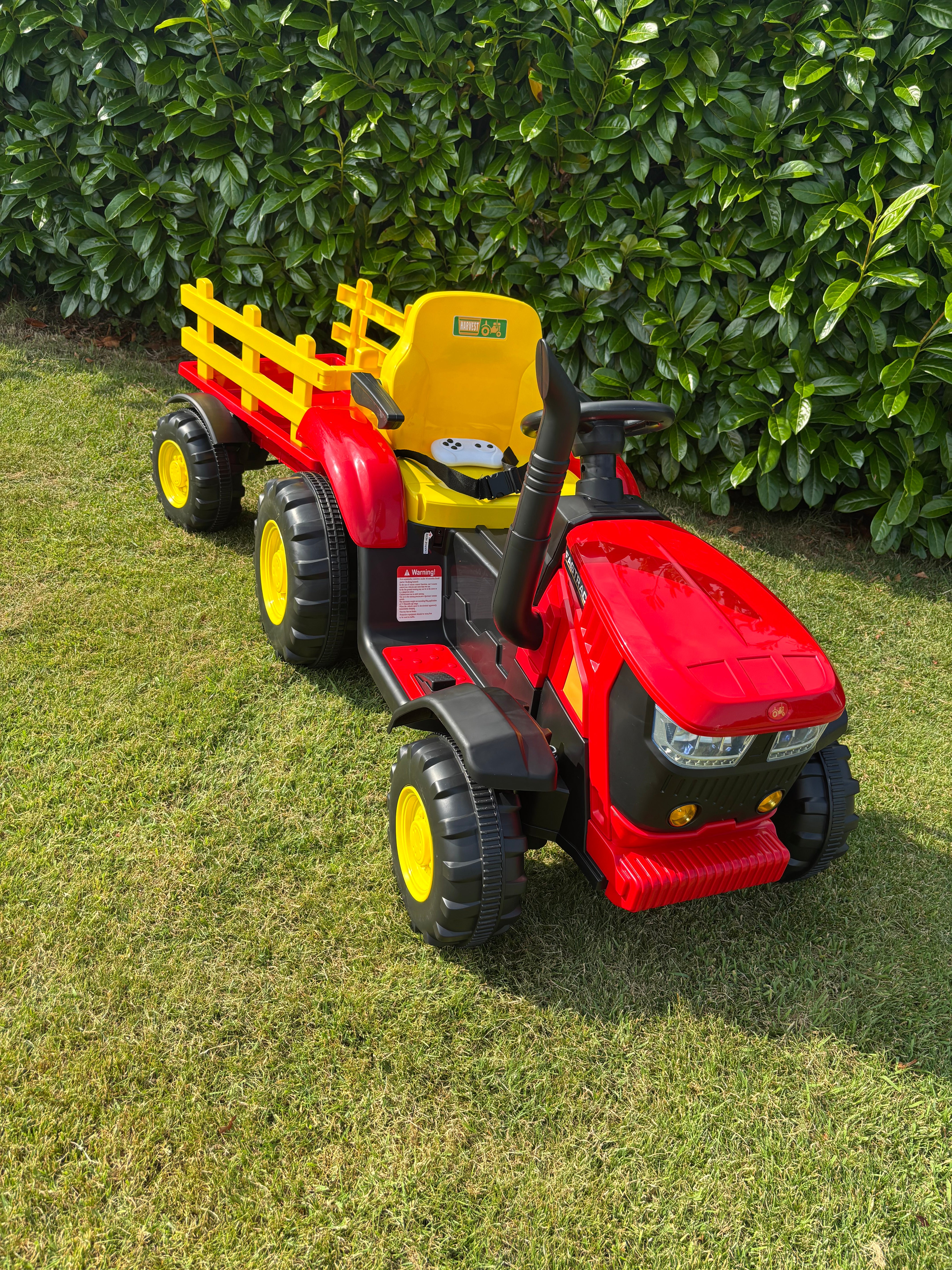 AgriRider 12V Electric Ride On Tractor & Trailer Red