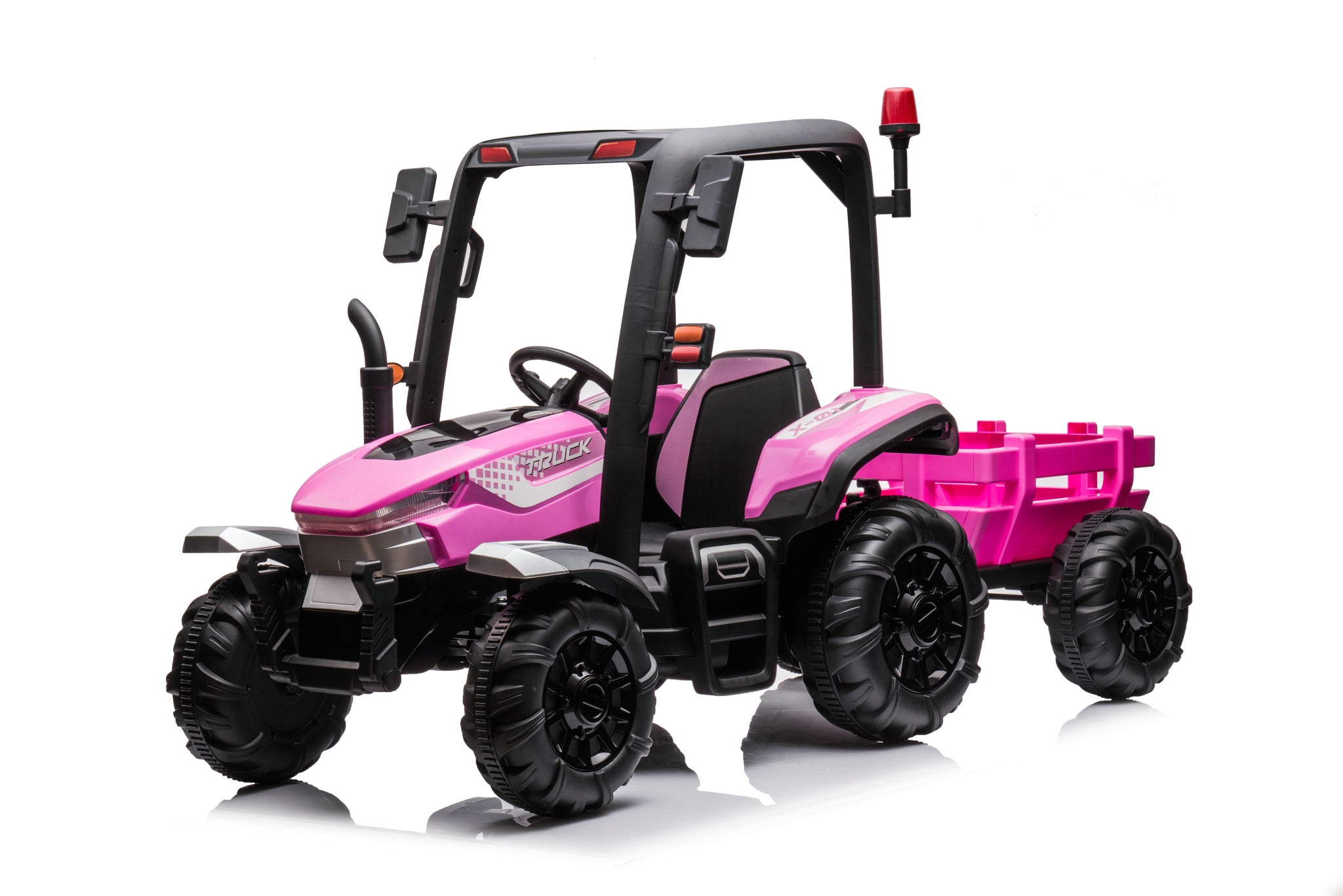AgriRider Pro 24V Electric Ride-On Tractor & Trailer Pink