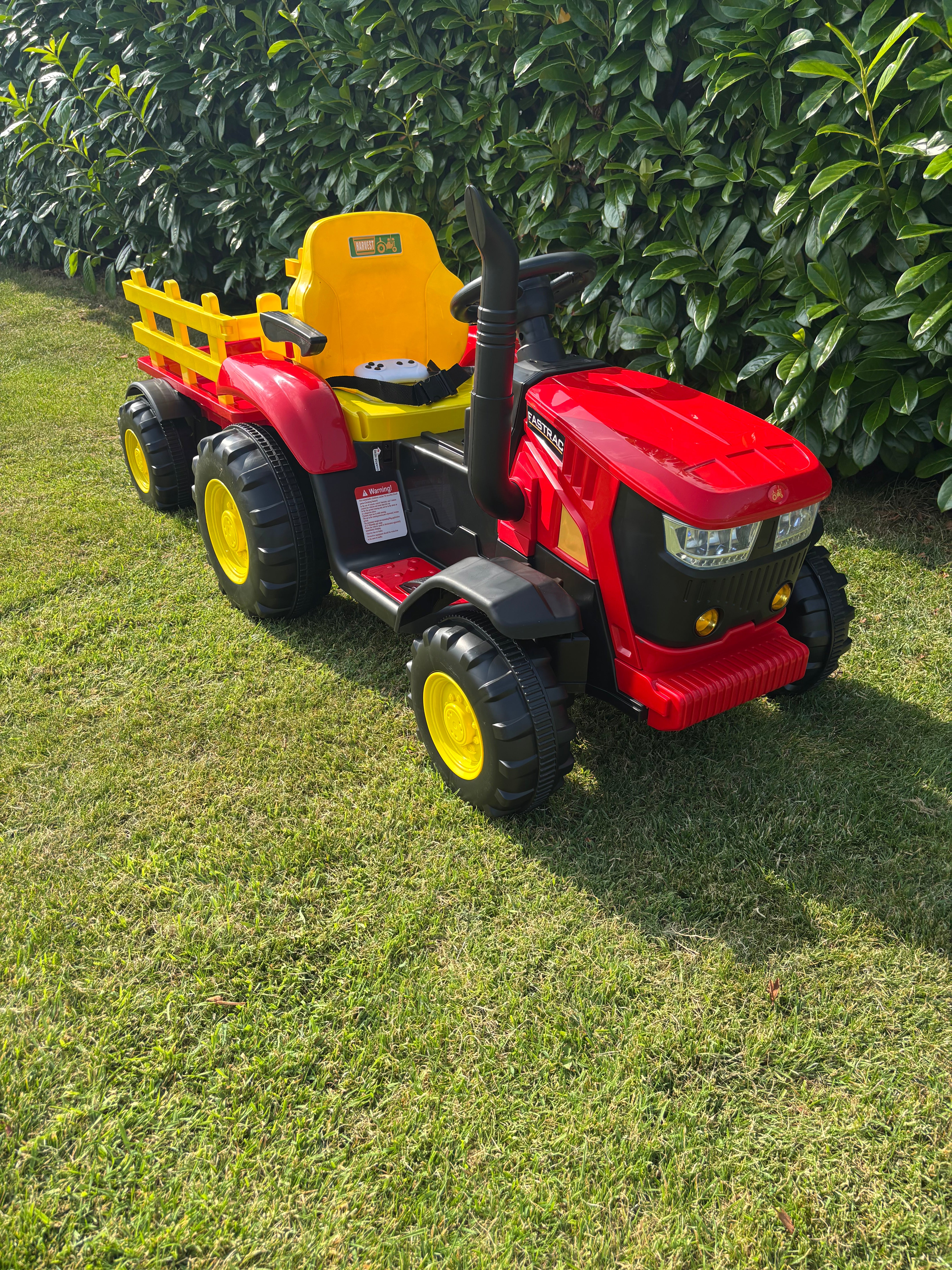 AgriRider 12V Electric Ride On Tractor & Trailer Red