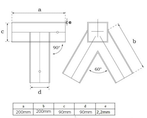 Heavy-Duty 90° Swing Corner Bracket for 90mm Square Wooden Posts