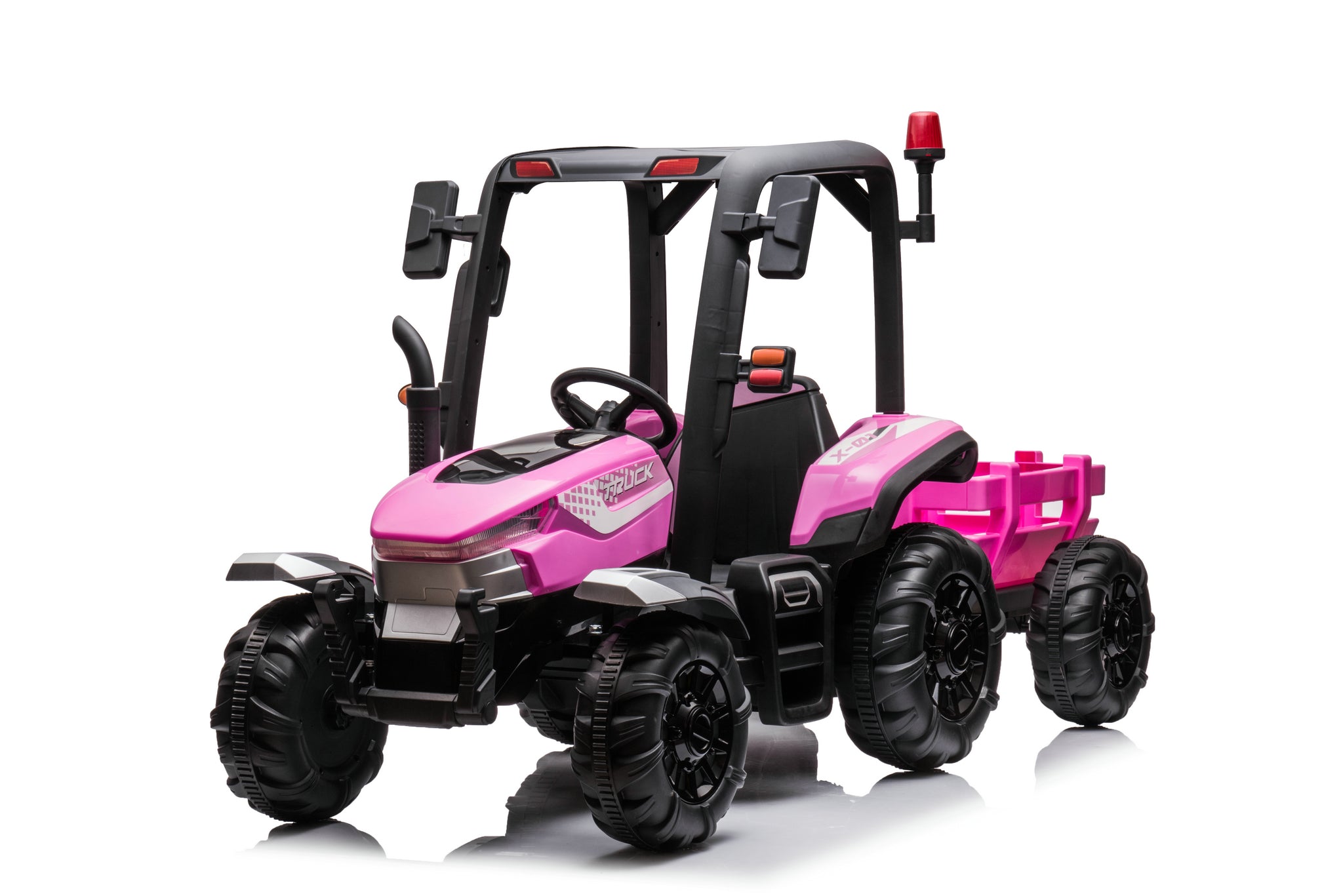 AgriRider Pro 24V Electric Ride-On Tractor & Trailer Pink