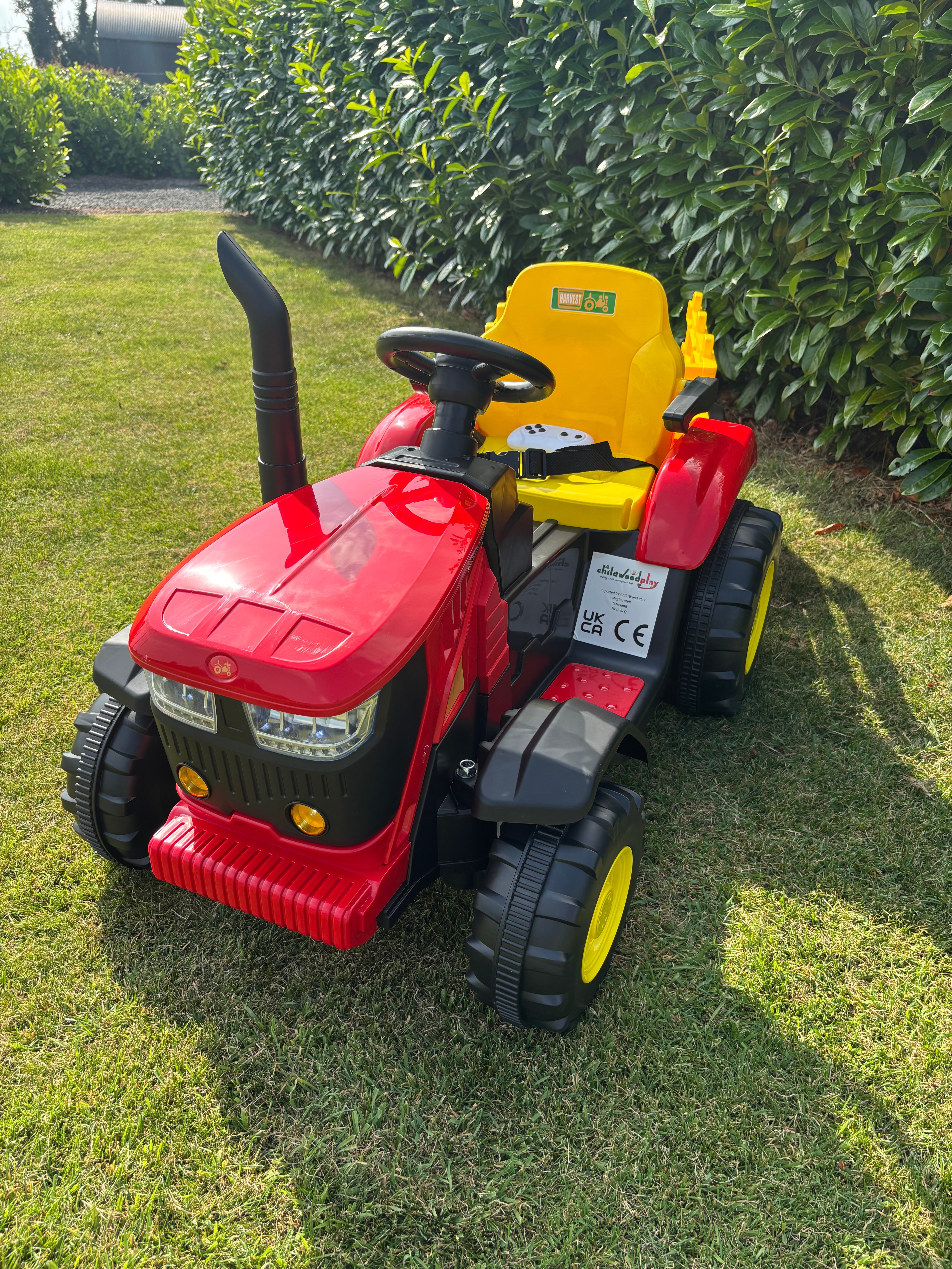 AgriRider 12V Electric Ride On Tractor & Trailer Red